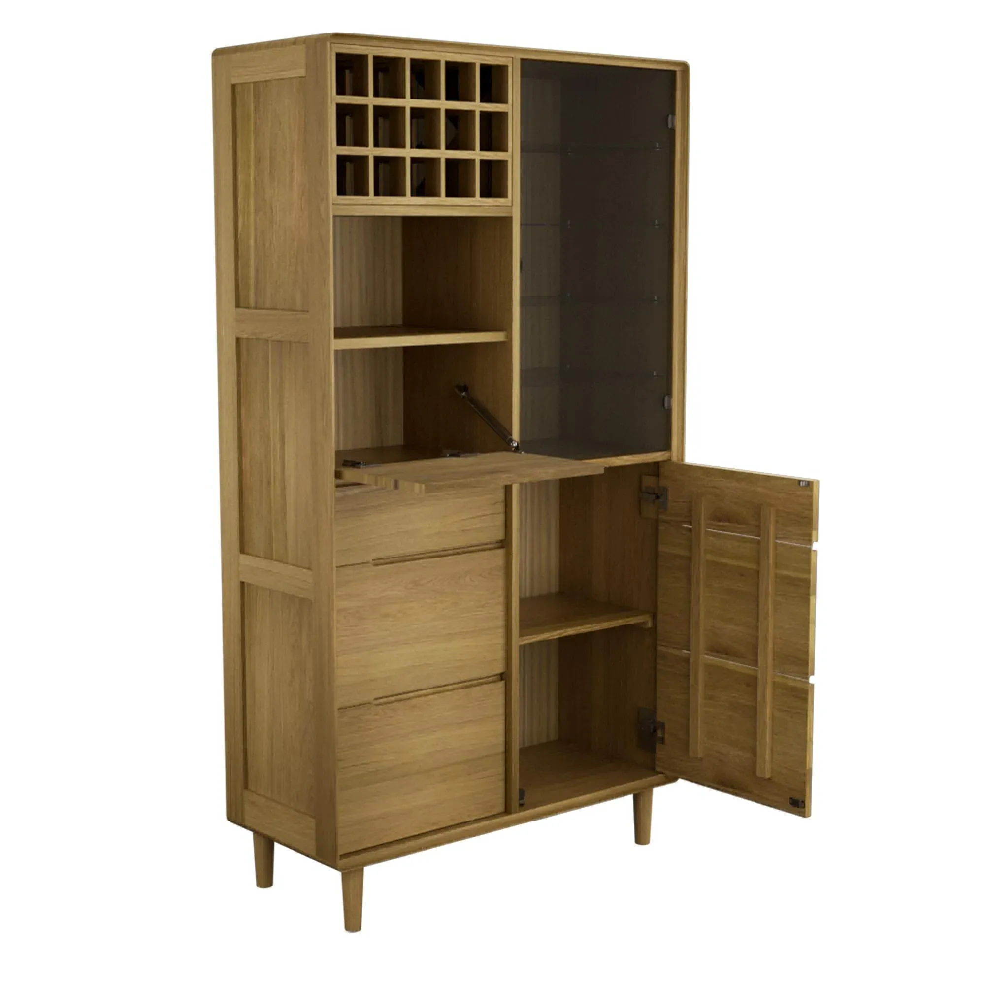 Danish Oak Drinks Cabinet - Lacquered