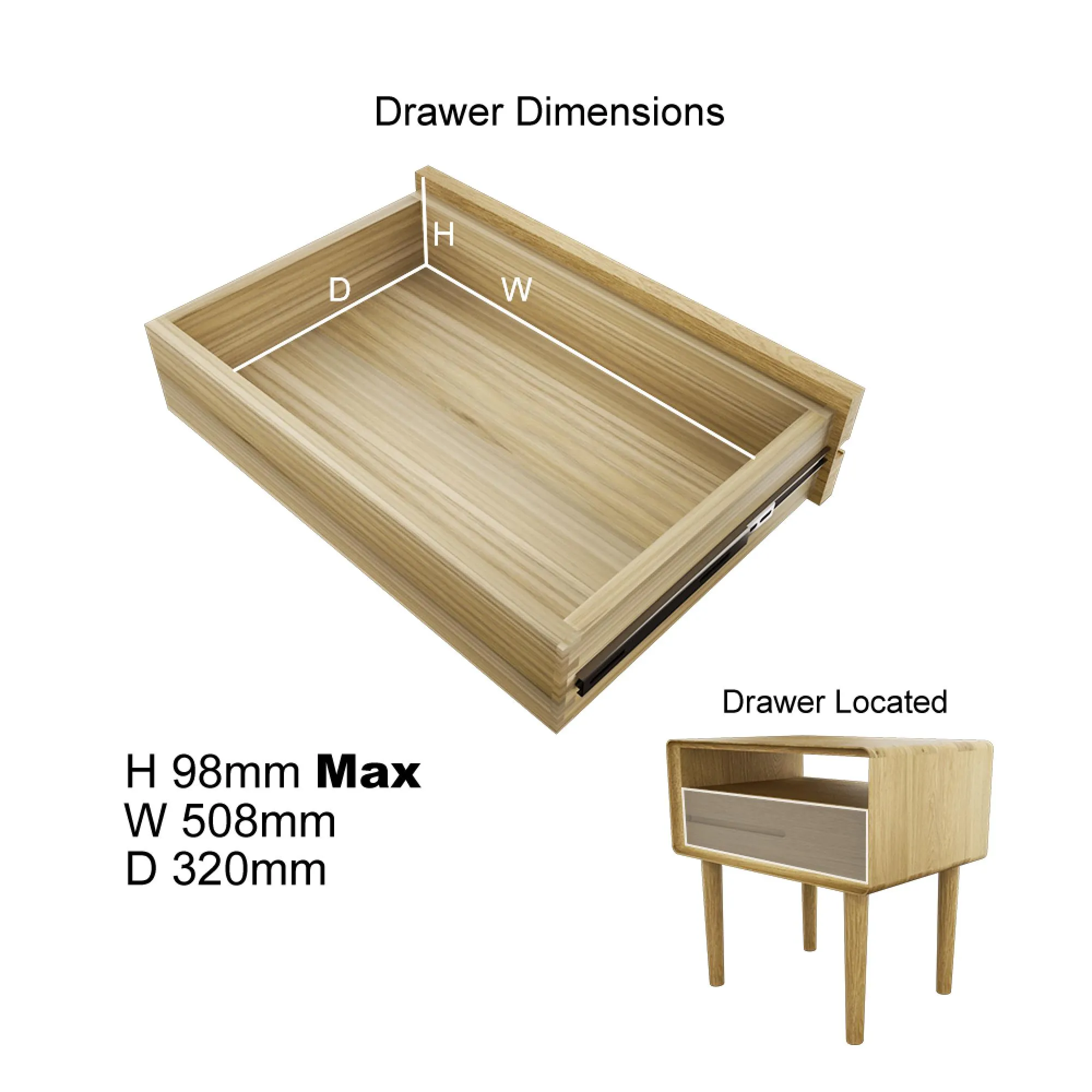 Danish Oak Lamp Table - Lacquered