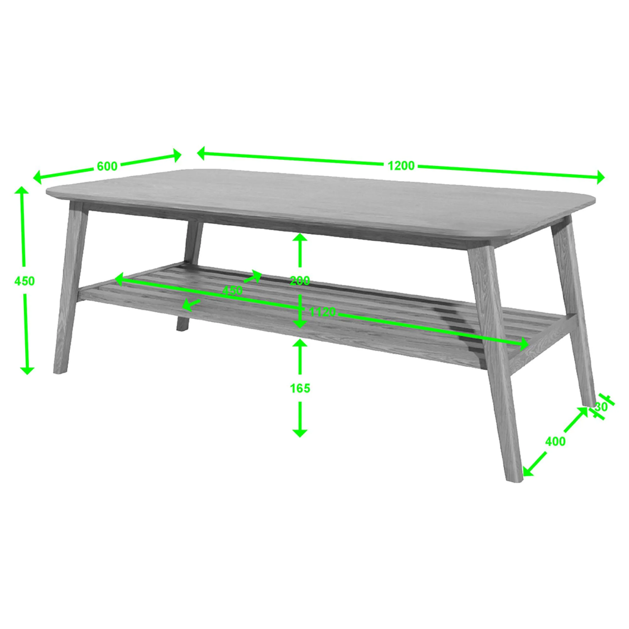 Danish Oak Large Coffee Table - Oak