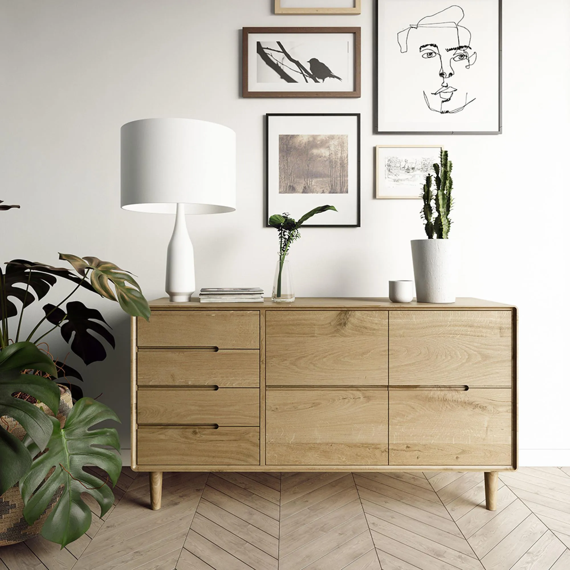 Danish Oak Large Sideboard - Lacquered