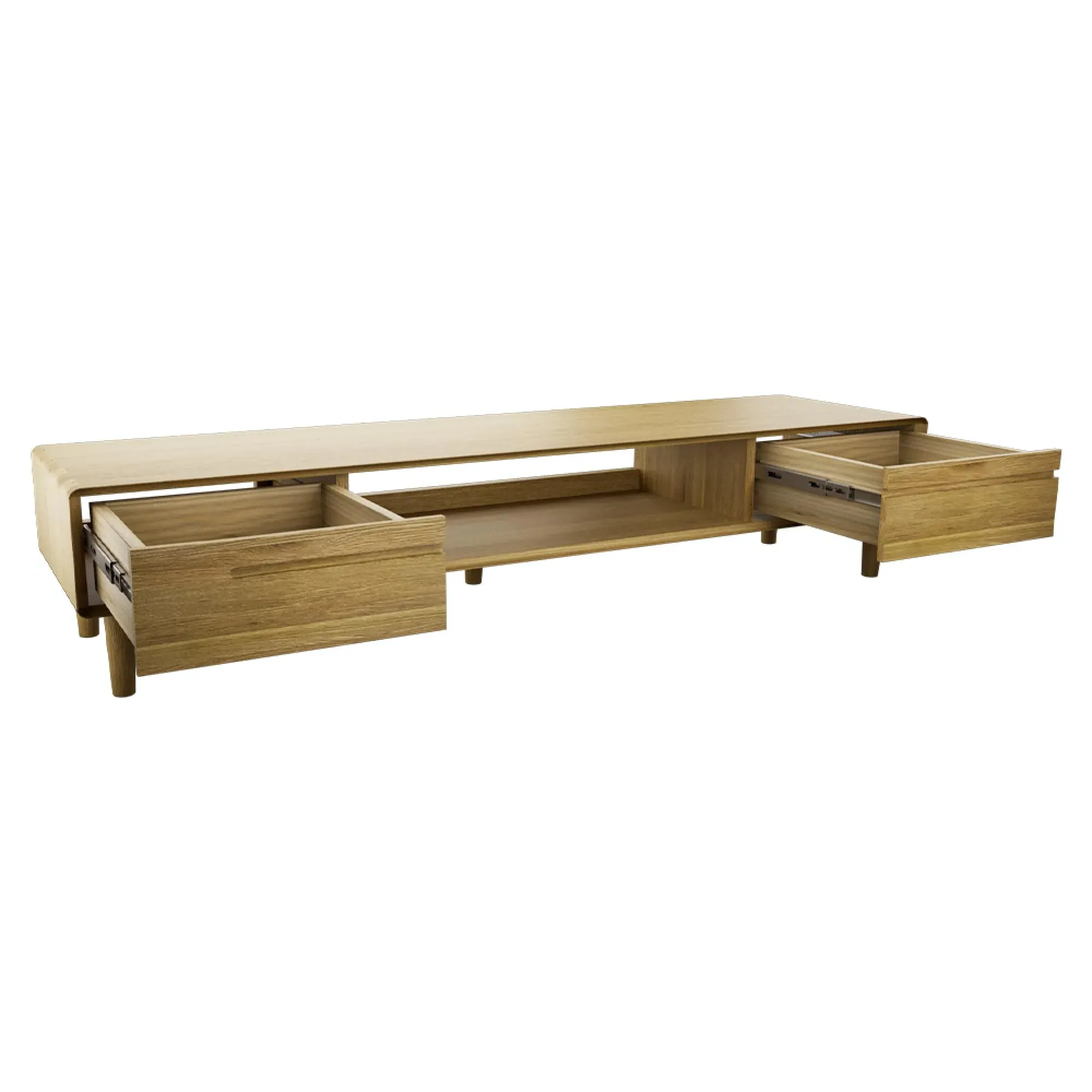 Danish Oak Large TV Unit - Lacquered