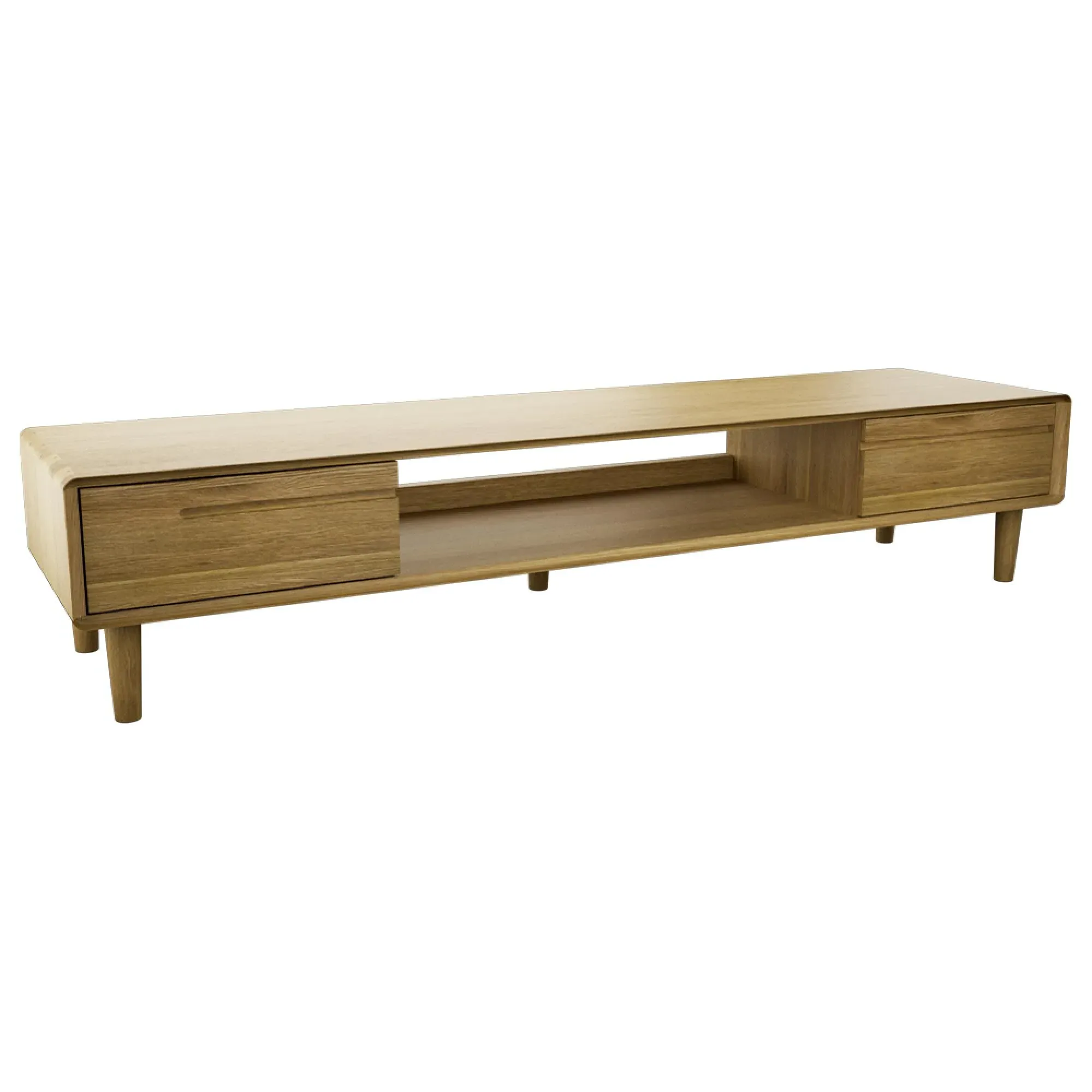 Danish Oak Large TV Unit - Lacquered