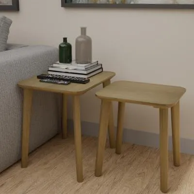 Danish Oak Nest of Tables - Lacquered