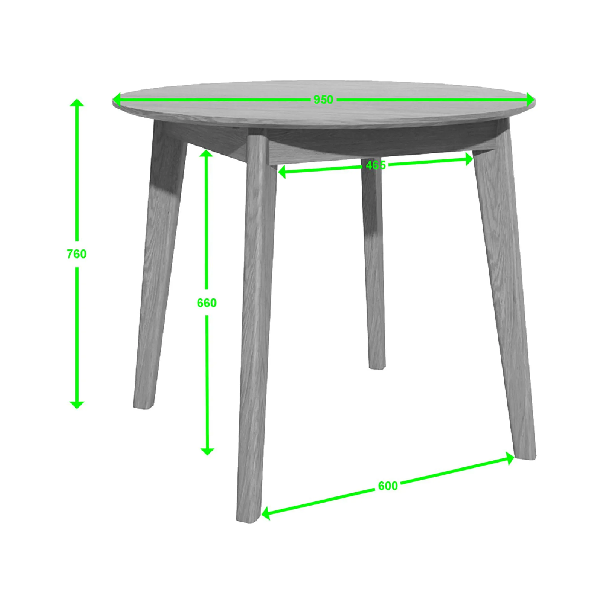 Danish Oak Round Dining Table - Lacquered