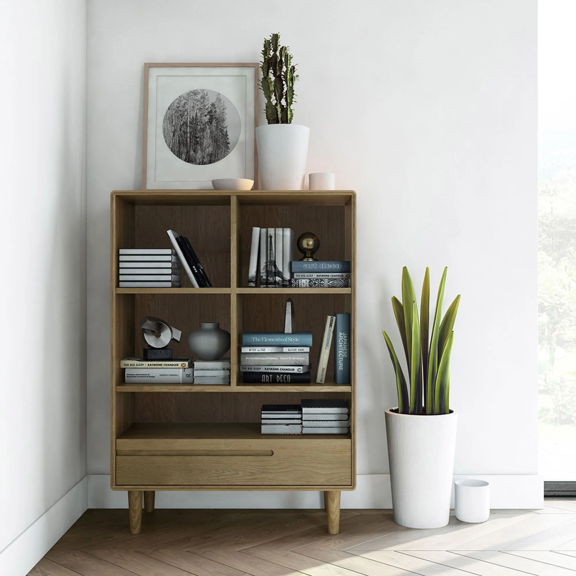 Danish Oak Small Bookcase - Lacquered