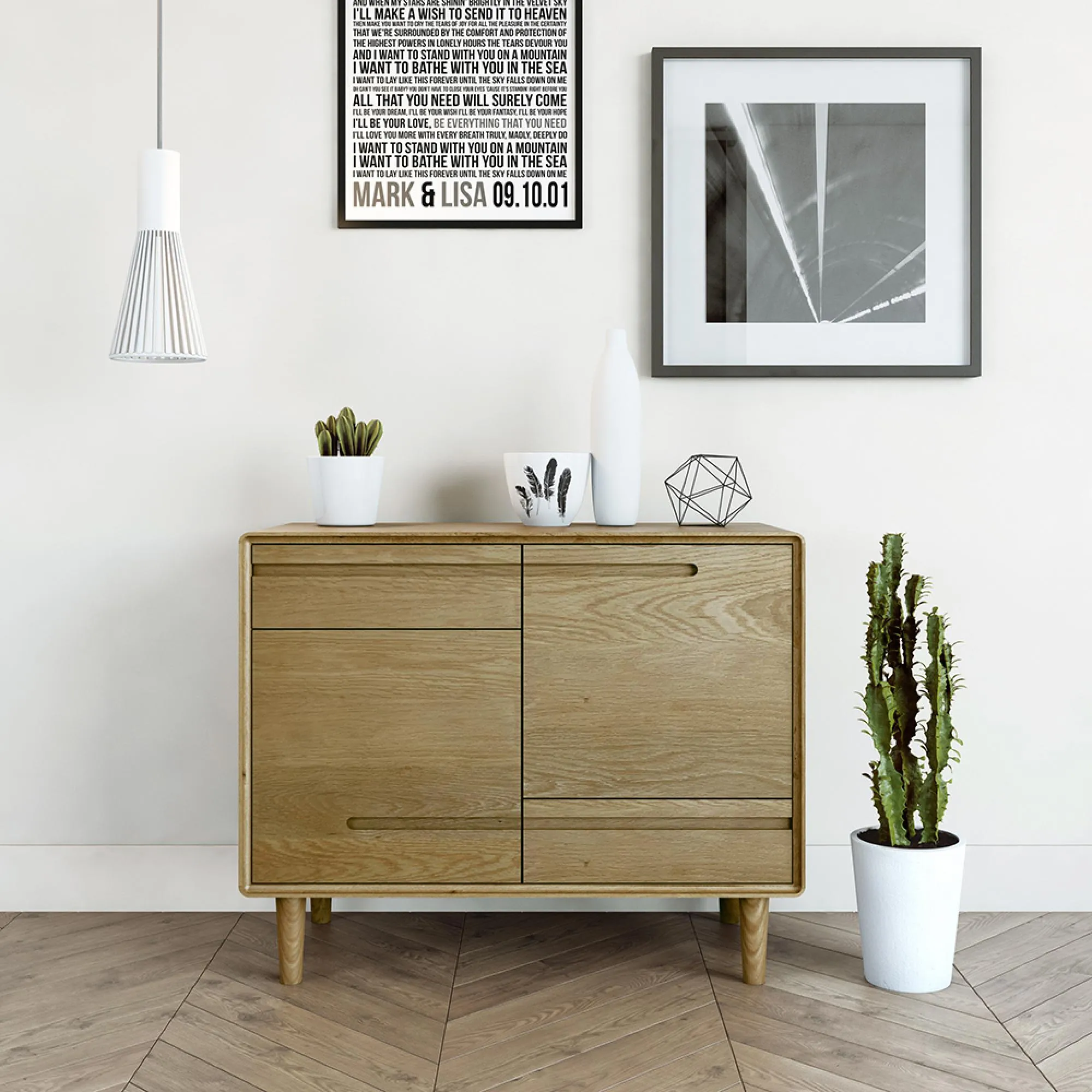 Danish Oak Small Sideboard - Lacquered
