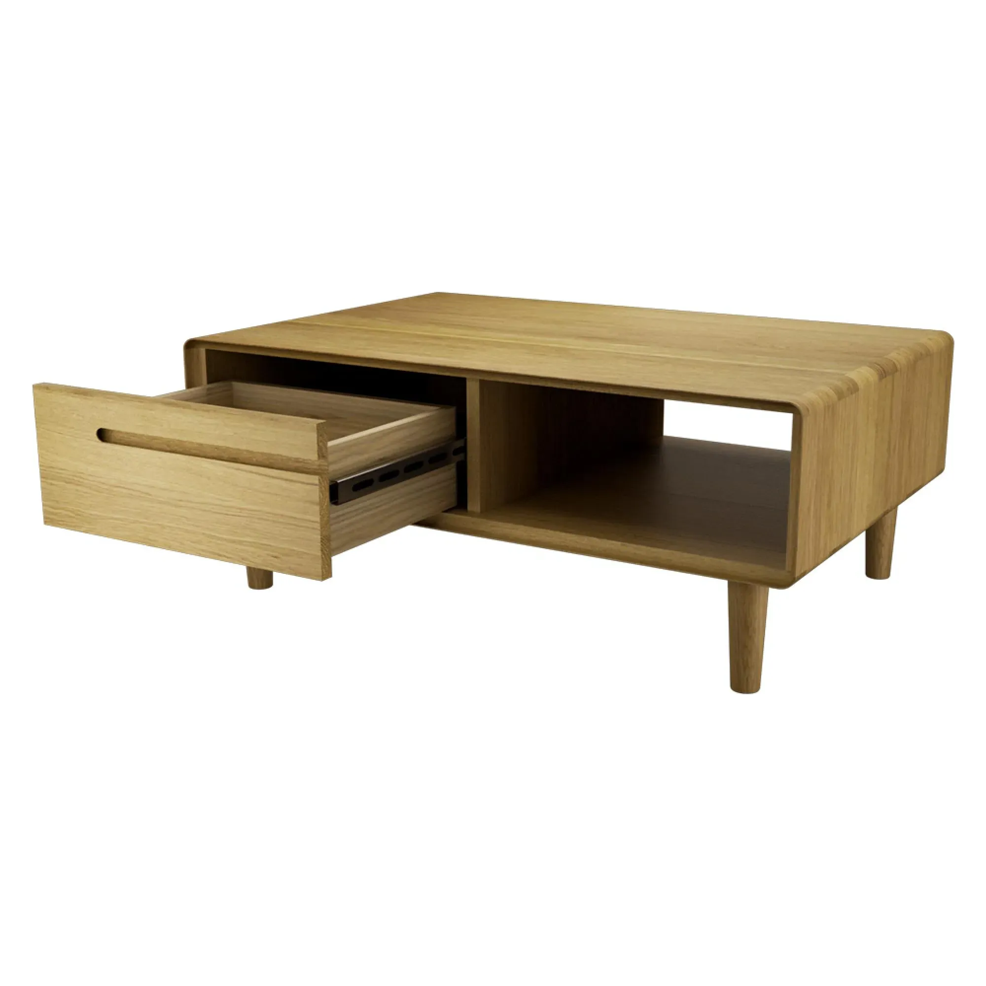Danish Oak Storage Coffee Table - Lacquered