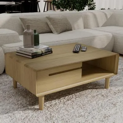 Danish Oak Storage Coffee Table - Lacquered image
