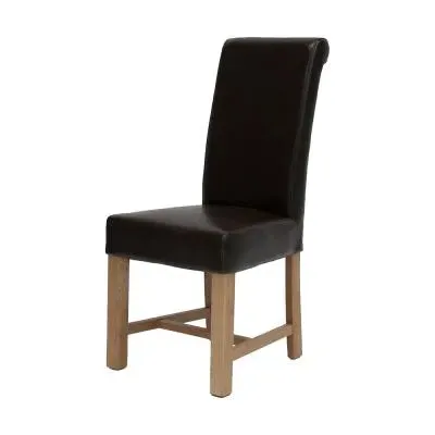 Erving Scroll Dining Chair - Brown, Bycast Leather image