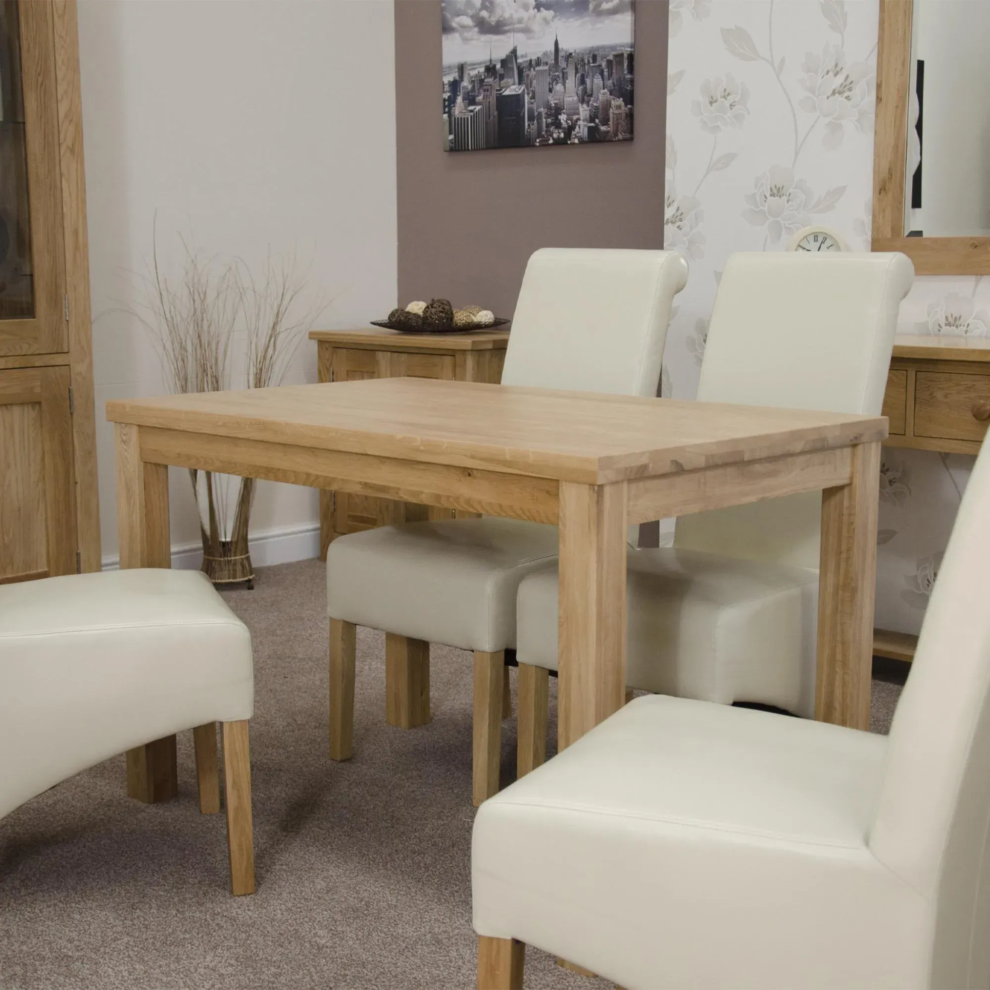 Eva Oak 4-Seater Dining Table - Lacquered