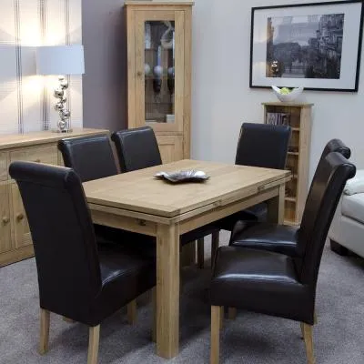 Eva Oak 4-Seater Extending Dining Table - Lacquered