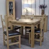 Eva Oak Square 4-Seater Extending Dining Table - Lacquered