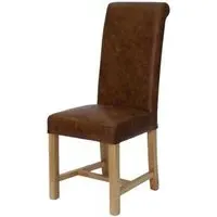 Henry Dining Chair Set of 2 - Mocha, Leather