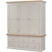Kingscote 3 Door 5 Drawer Wardrobe - Oak, Painted