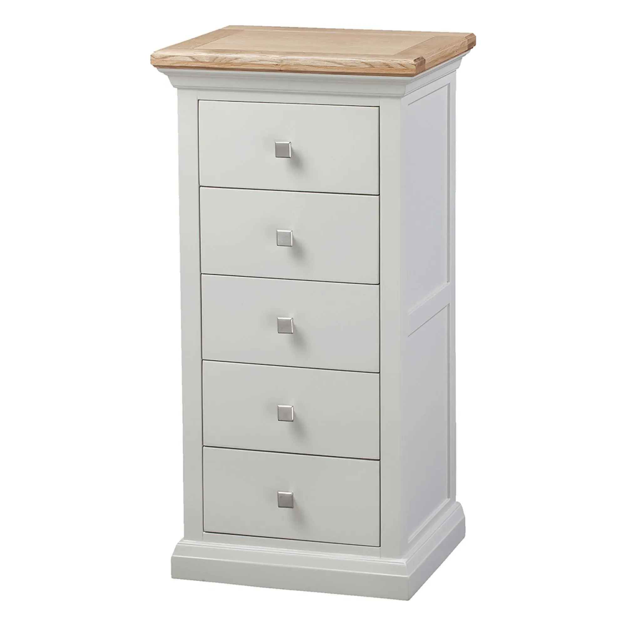 Kingscote 5 Drawer Tallboy - Oak, Painted