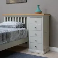 Kingscote 5 Drawer Tallboy - Oak, Painted