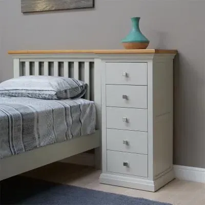 Kingscote 5 Drawer Tallboy - Oak, Painted