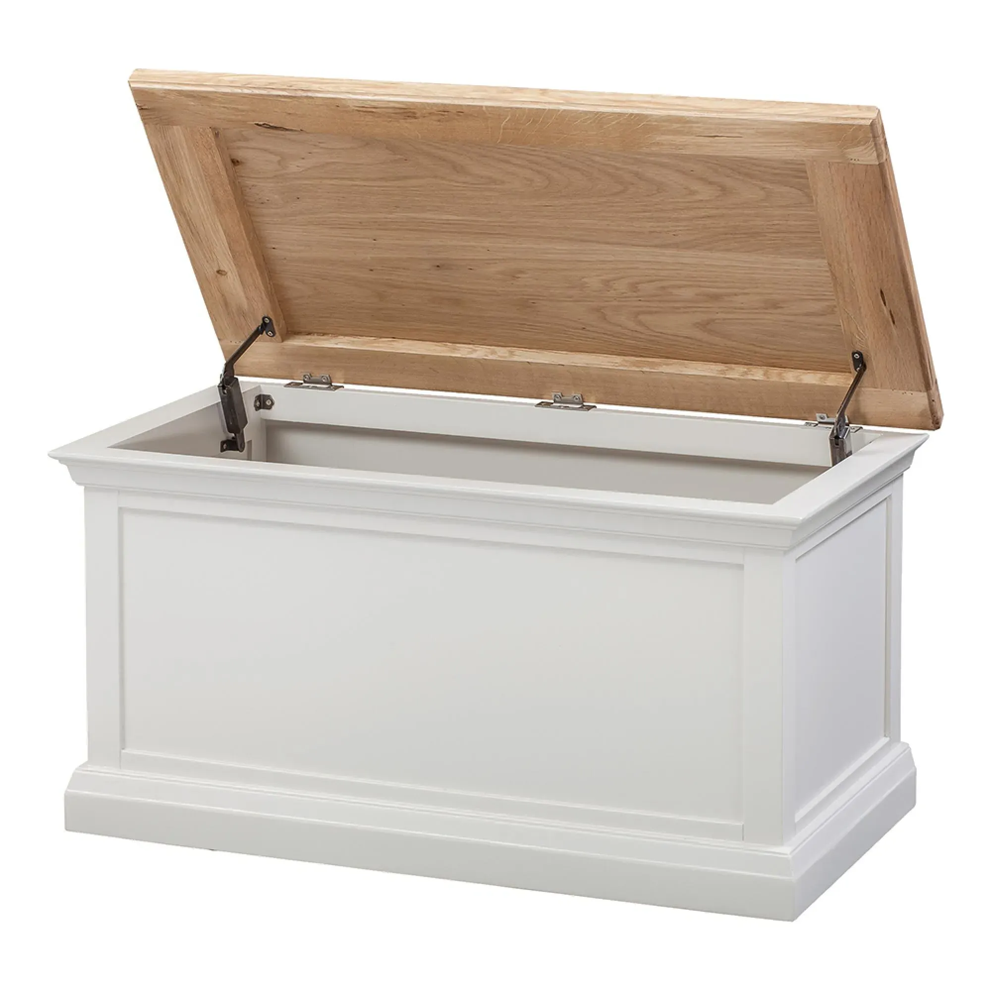 Kingscote Blanket Box - Natural Oak, Soft Cotton Painted