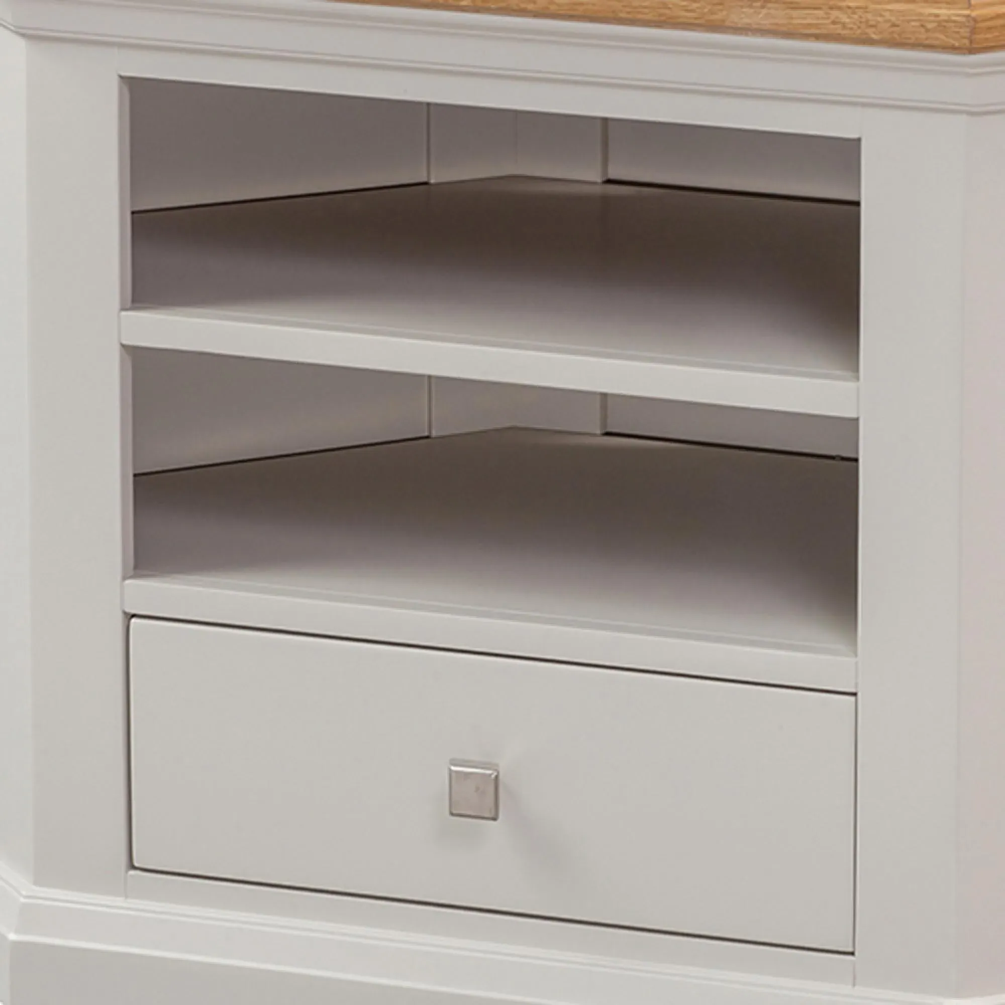 Kingscote Corner TV Unit - Oak, Painted