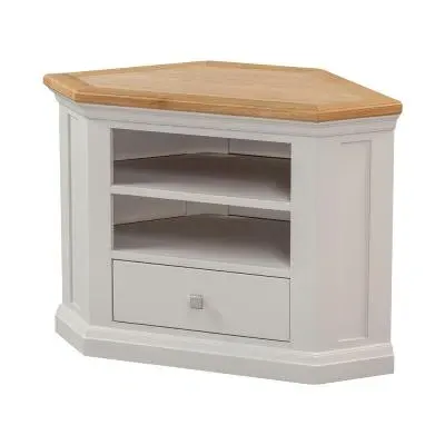 Kingscote Corner TV Unit - Oak, Painted