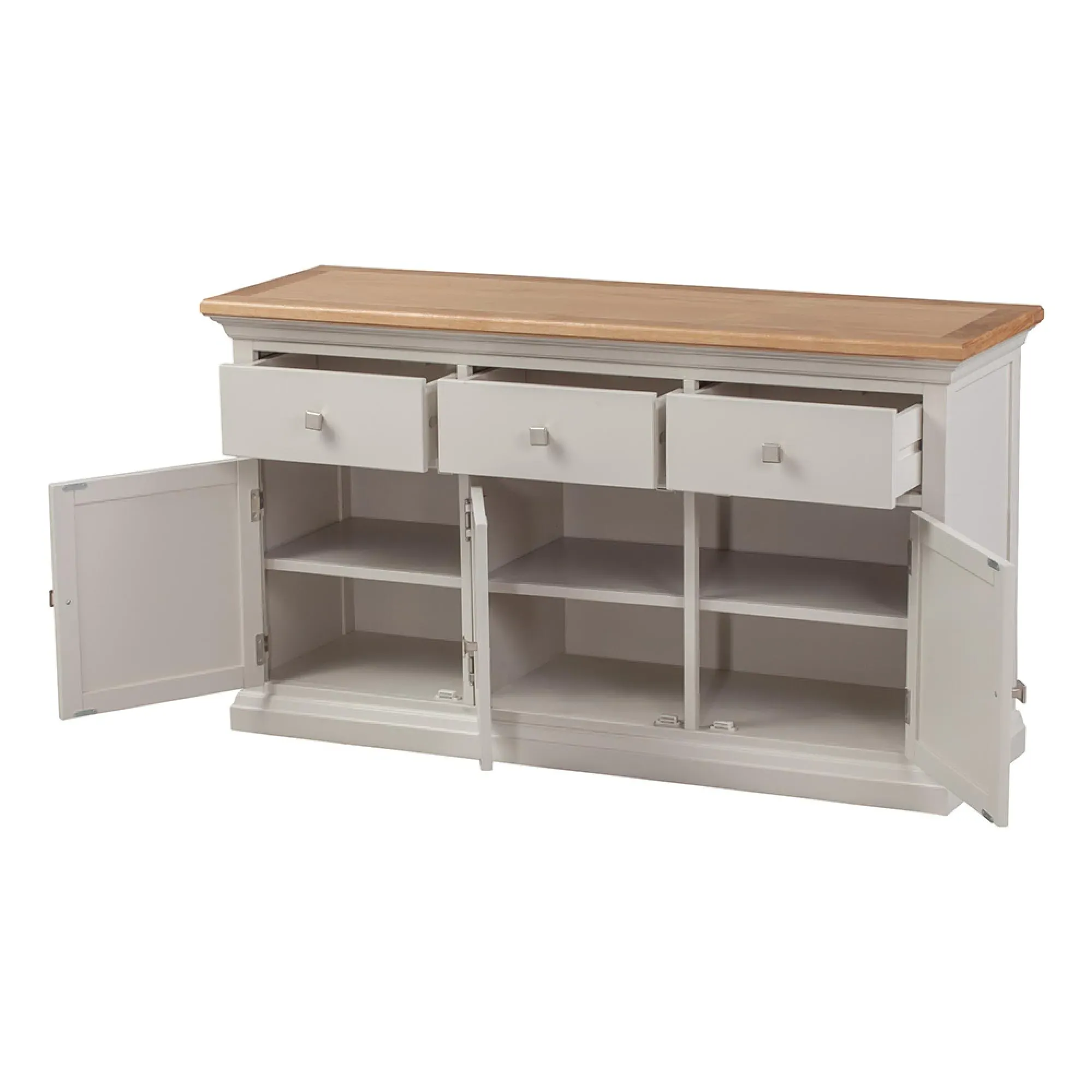 Kingscote Large Sideboard - Natural Oak, Soft Cotton