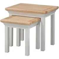 Kingscote Oak Nest of Tables - Natural Oak, Painted