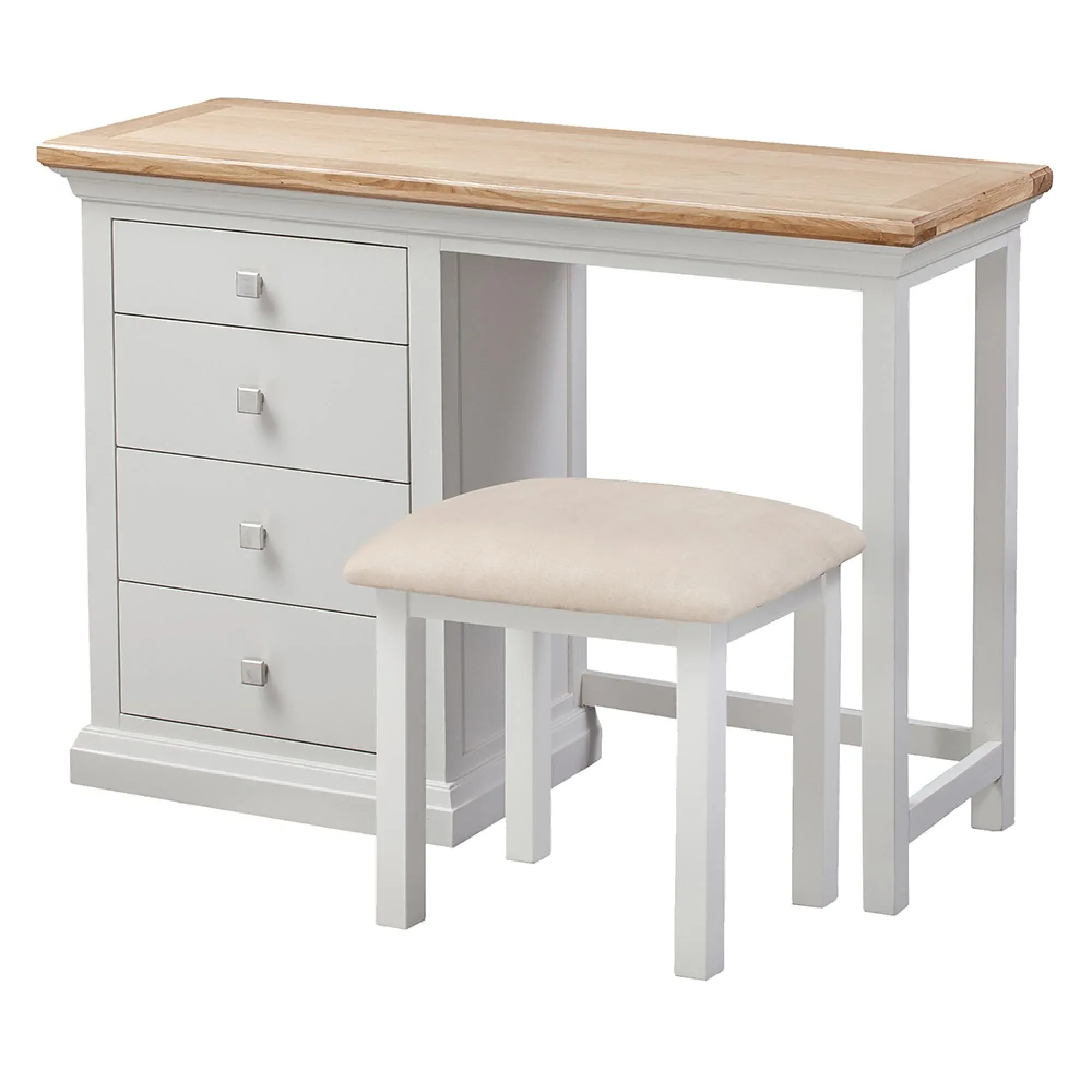 Kingscote Single Pedestal Dressing Table with Stool - Oak