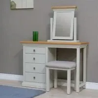 Kingscote Single Pedestal Dressing Table with Stool - Oak