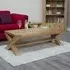 Massive Oak Large Coffee Table with X Leg - Oak