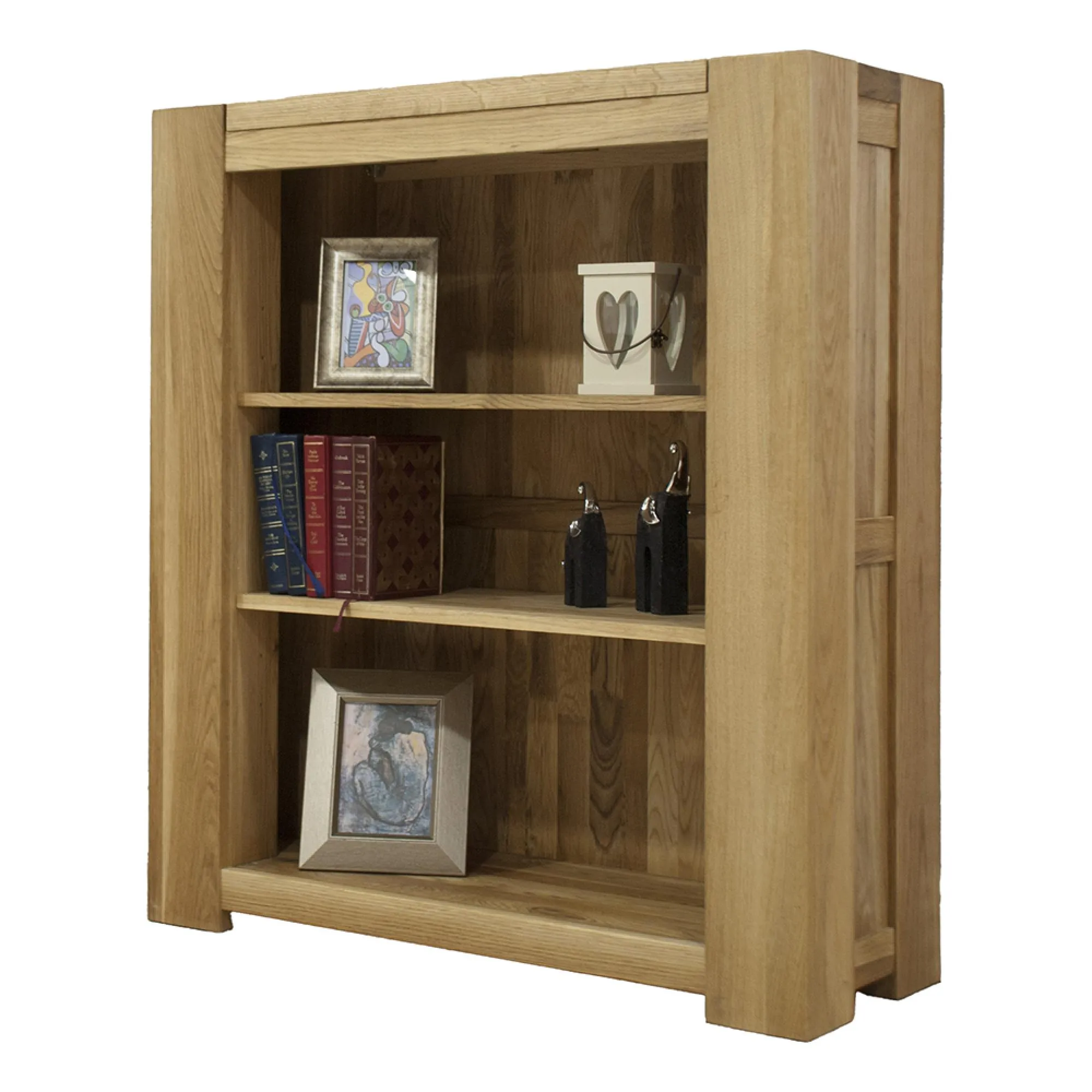 Massive Oak Small Bookcase - Lacquered