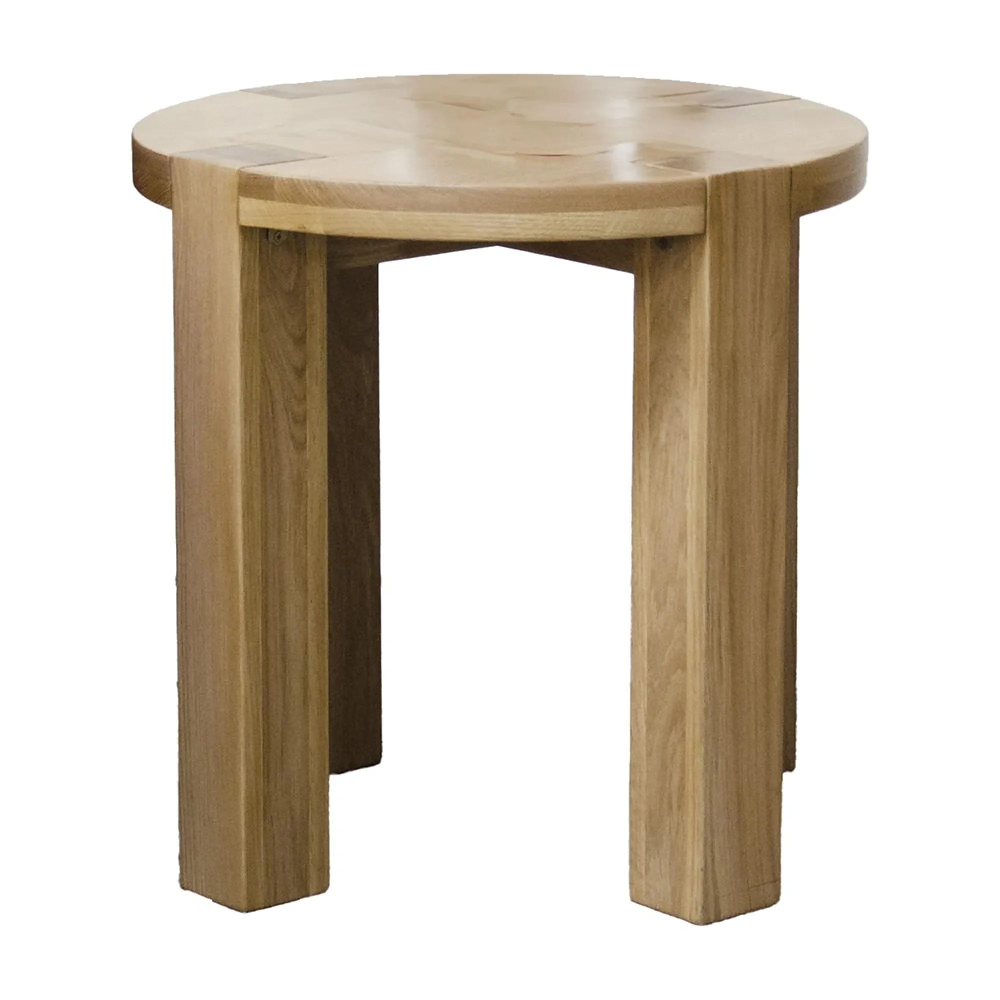 Massive Round Lamp Table - Oak