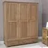 Mobel 3 Door 2 Drawer Wardrobe - Oak