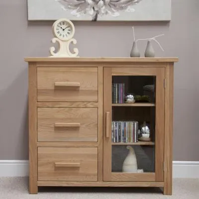 Mobel Oak 1 Door Glazed Chest - Lacquered image