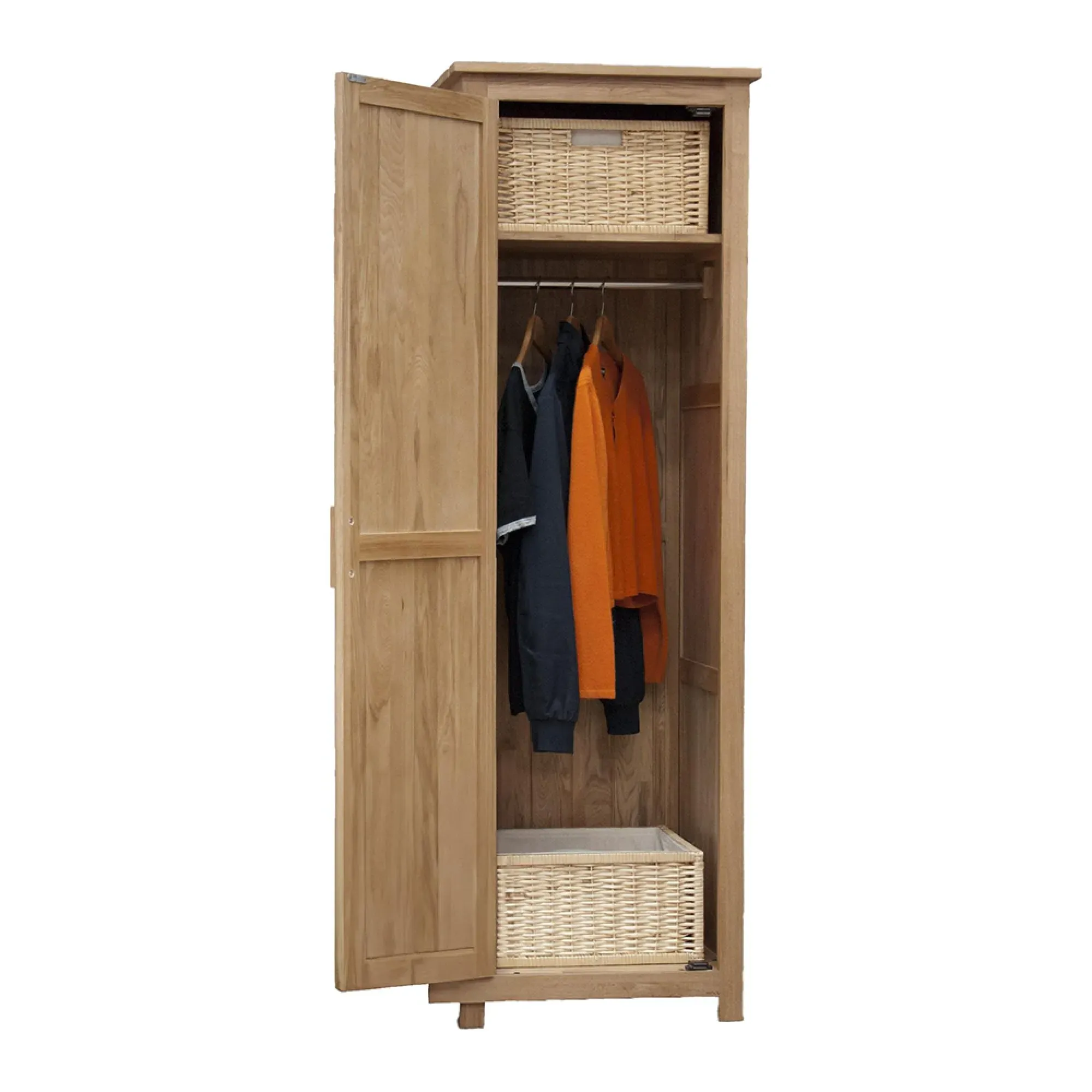Mobel Oak 1 Door Wardrobe - Lacquered
