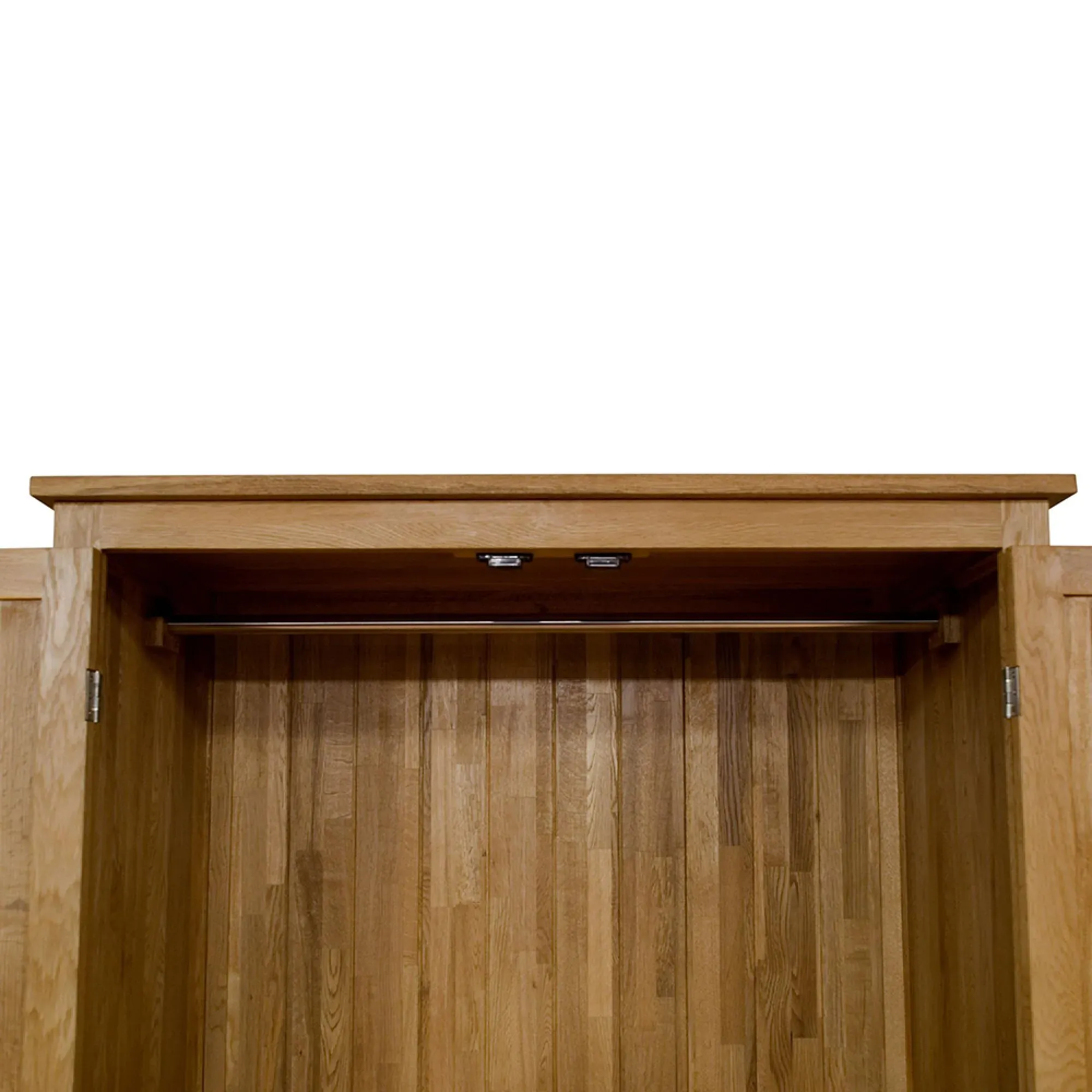 Mobel Oak 2 Door 1 Drawer Wardrobe - Lacquered, Oak