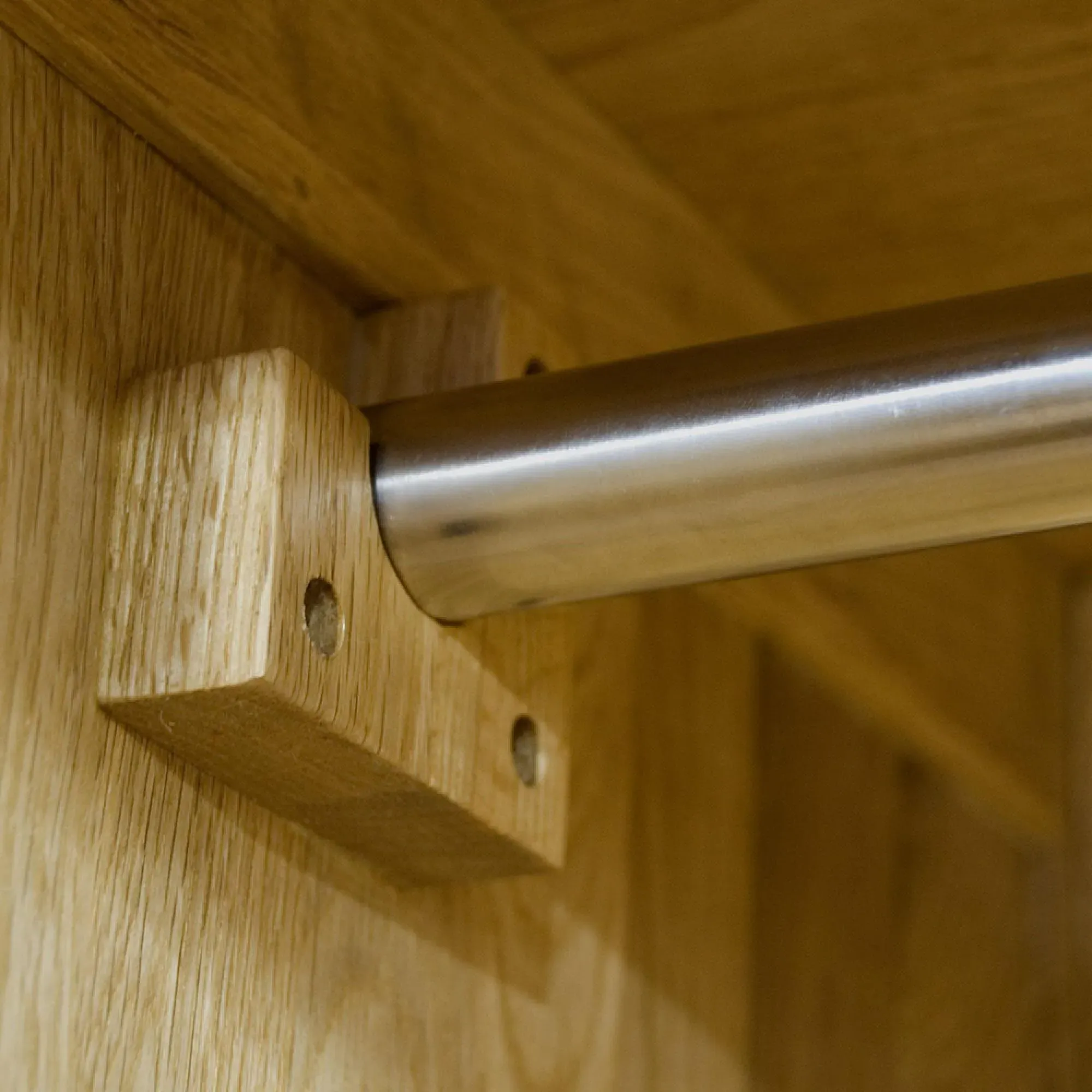 Mobel Oak 2 Door 1 Drawer Wardrobe - Lacquered, Oak