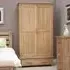 Mobel Oak 2 Door 1 Drawer Wardrobe - Lacquered, Oak