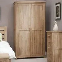 Mobel Oak 2 Door Wardrobe - Lacquered, Oak