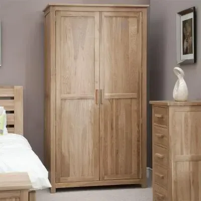 Mobel Oak 2 Door Wardrobe - Lacquered, Oak image