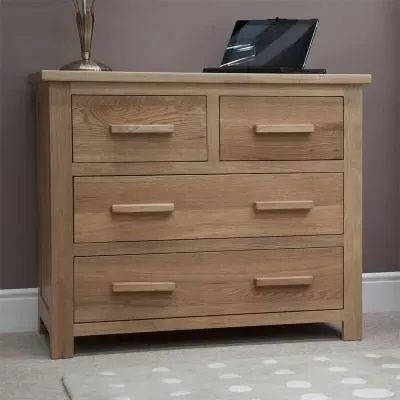 Mobel Oak 2+2 Drawer Chest - Oak
