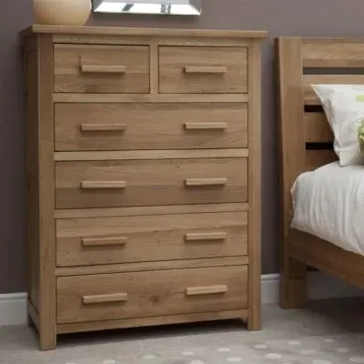 Mobel Oak 4+2 Drawer Chest - Lacquered, Oak image