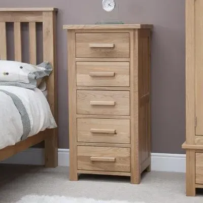 Mobel Oak 5 Drawer Chest - Oak image