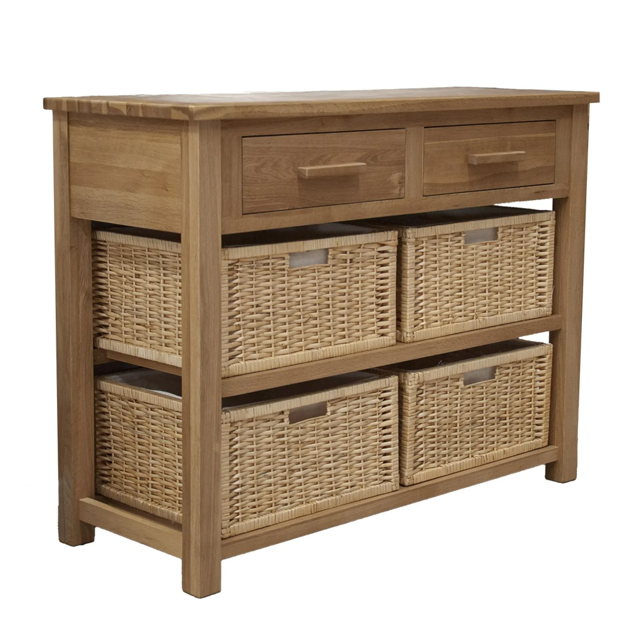 Mobel Oak Basket Console Table - Lacquered