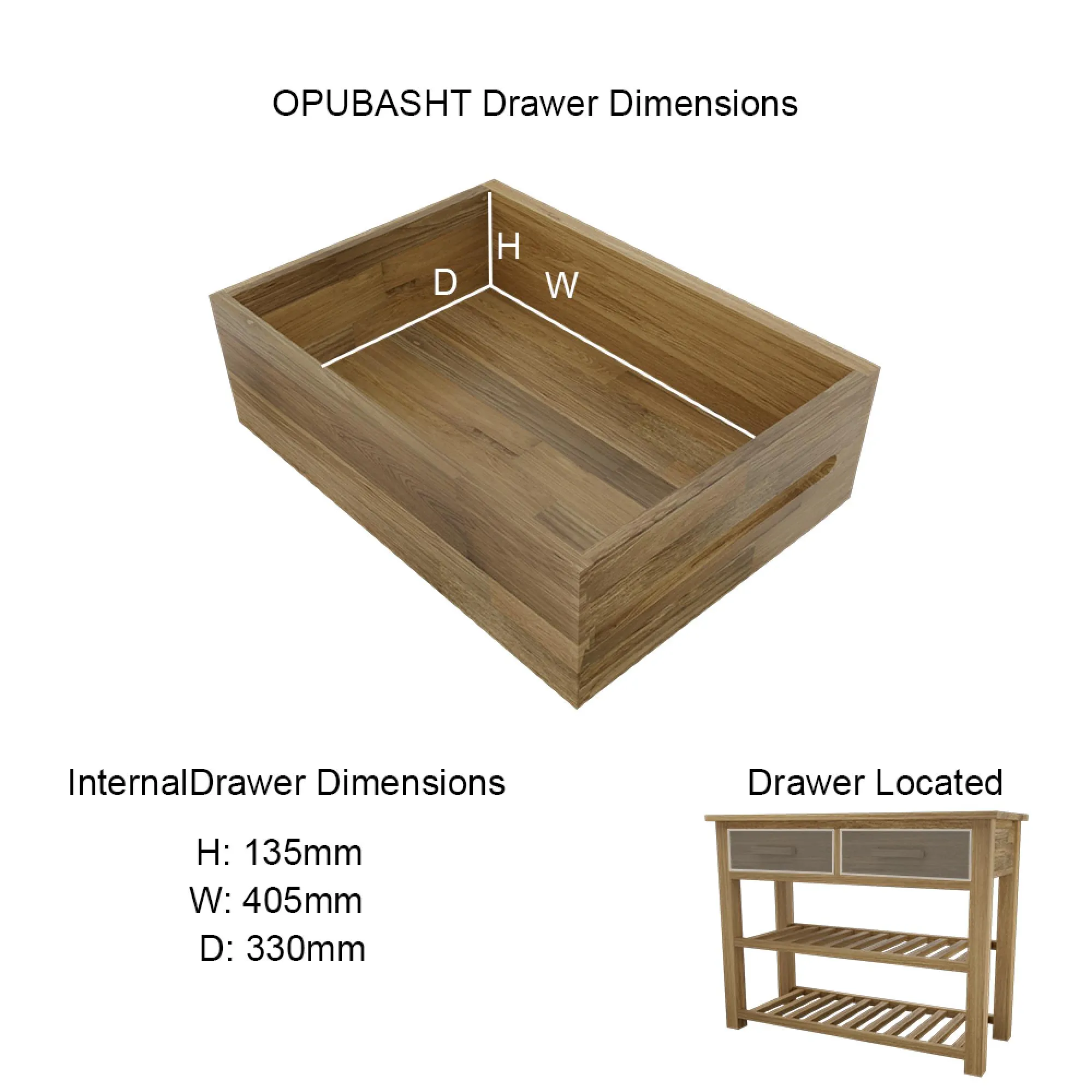 Mobel Oak Basket Console Table - Lacquered