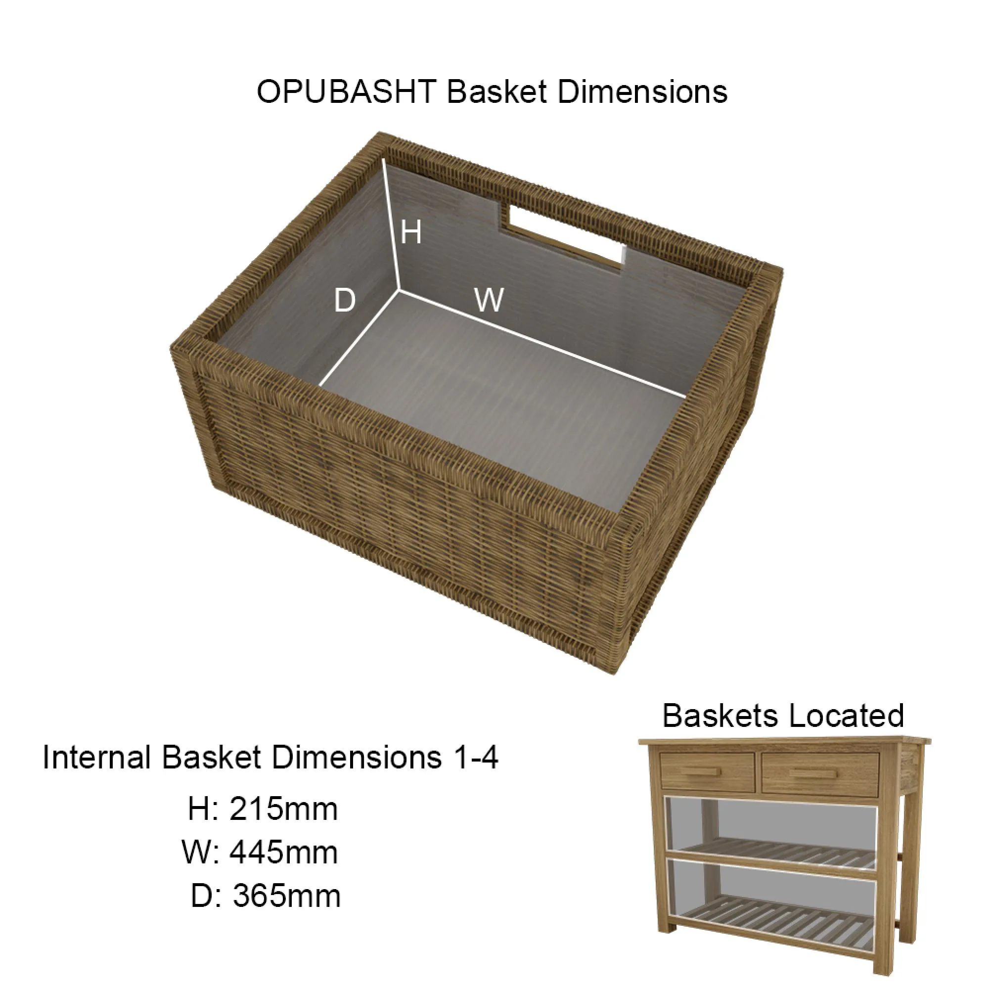 Mobel Oak Basket Console Table - Lacquered
