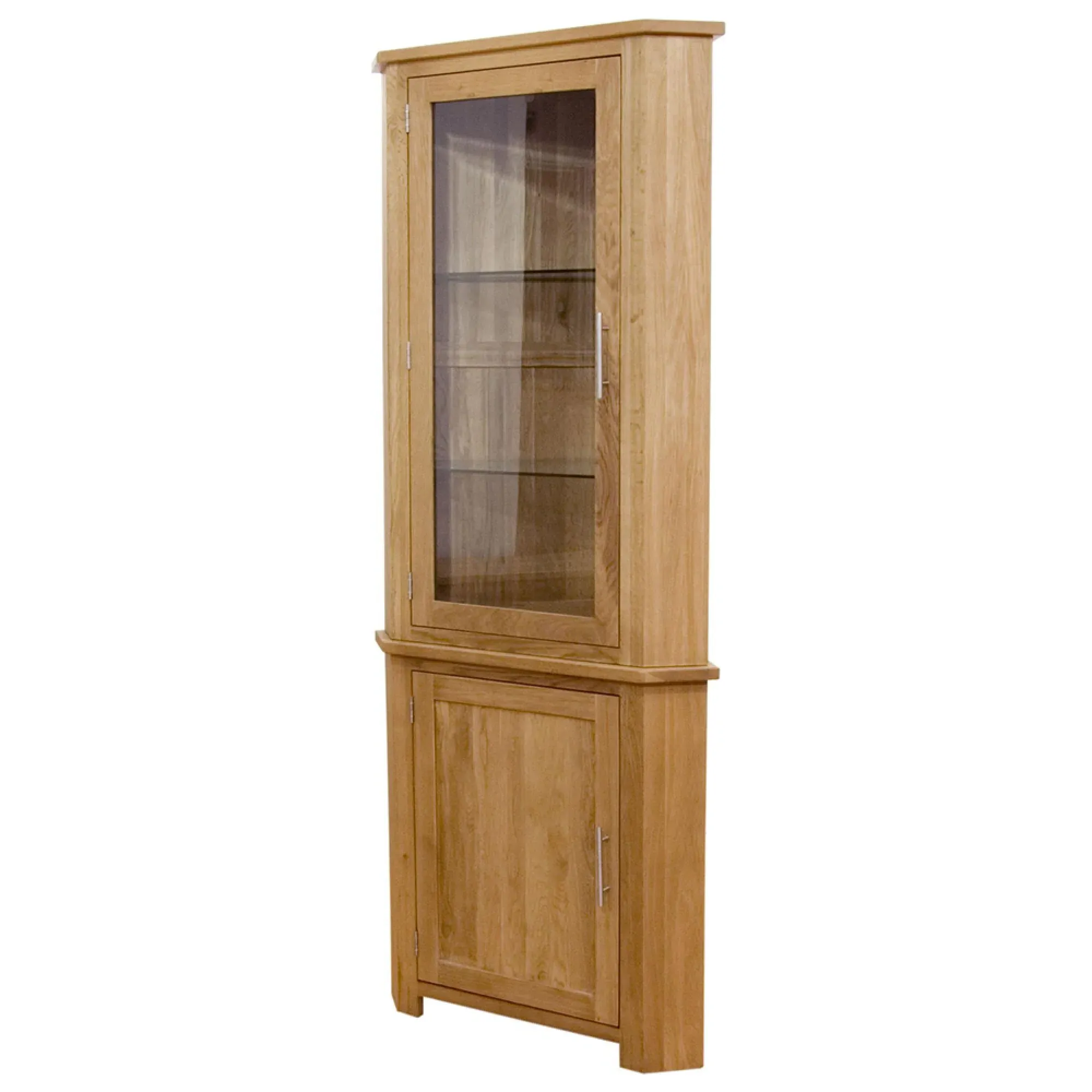 Mobel Oak Corner Display Unit - Lacquered