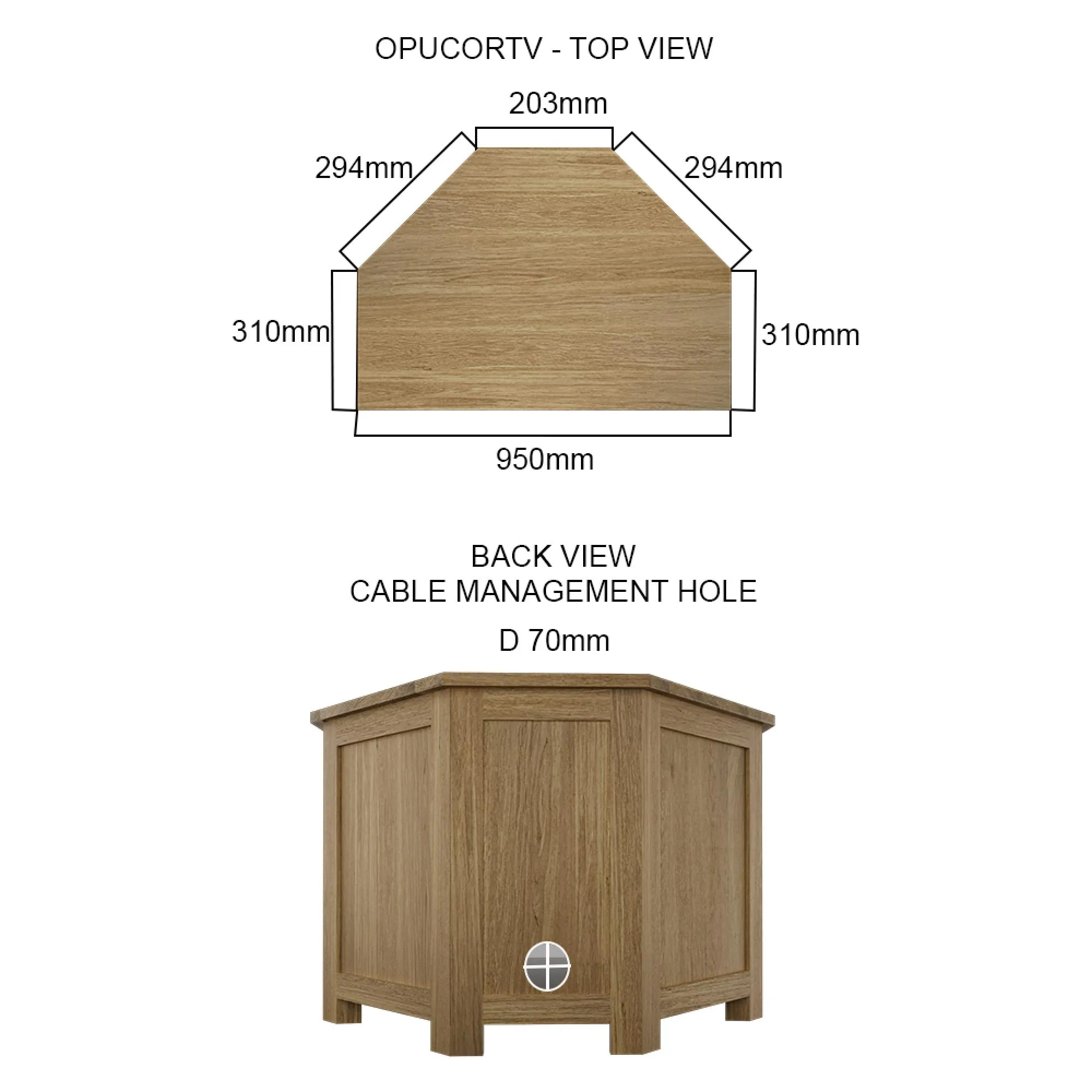 Mobel Oak Corner TV Unit - Lacquered