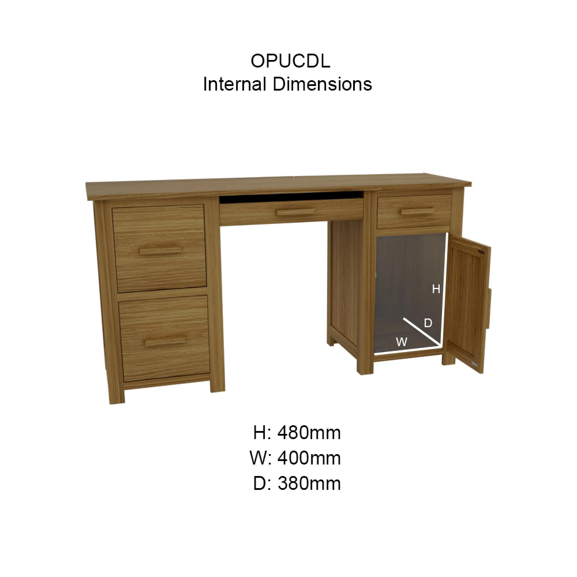 Mobel Oak Double Pedestal Computer Desk - Lacquered