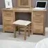 Mobel Oak Double Pedestal Dressing Table and Stool - Lacquered
