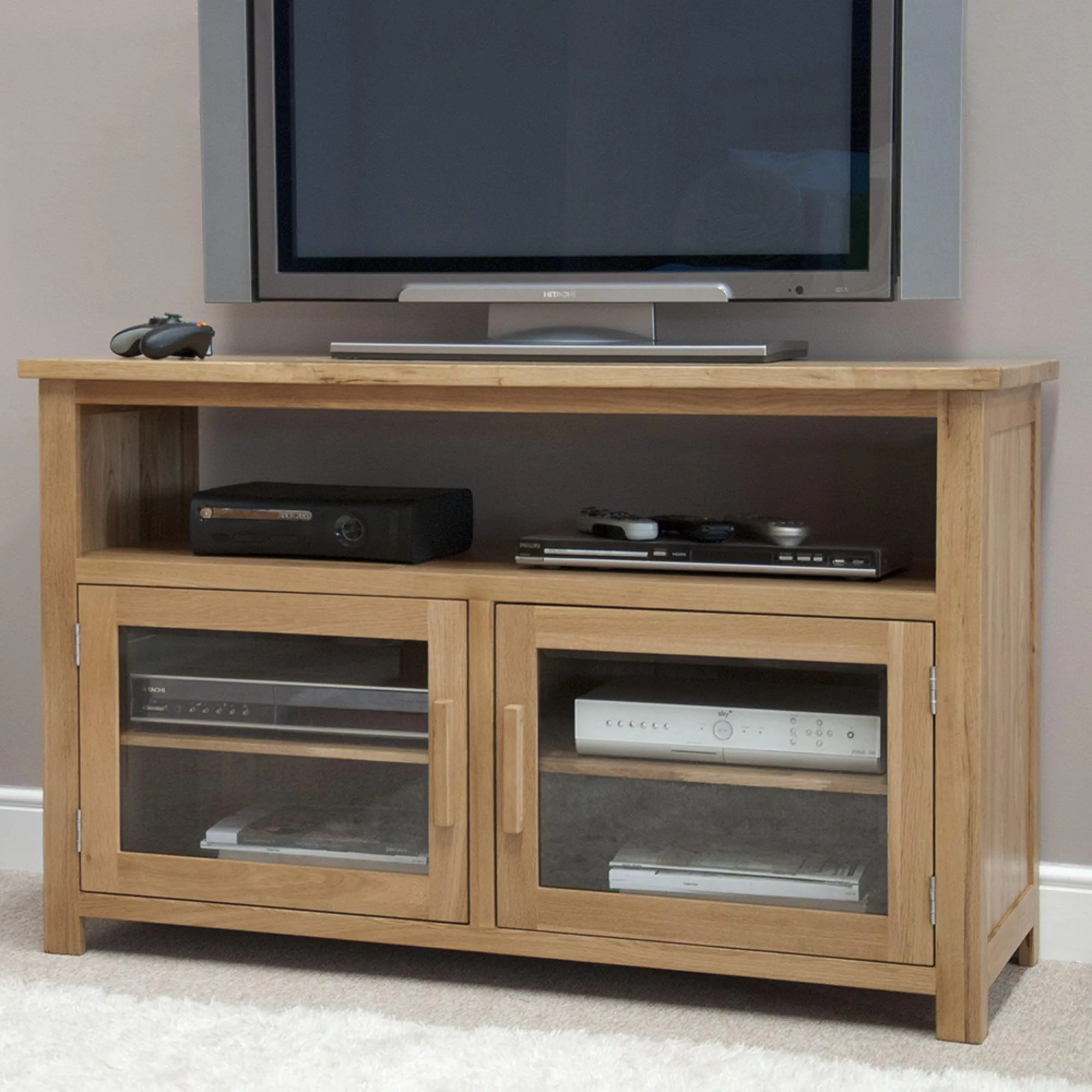 Mobel Oak Entertainment Unit - Lacquered